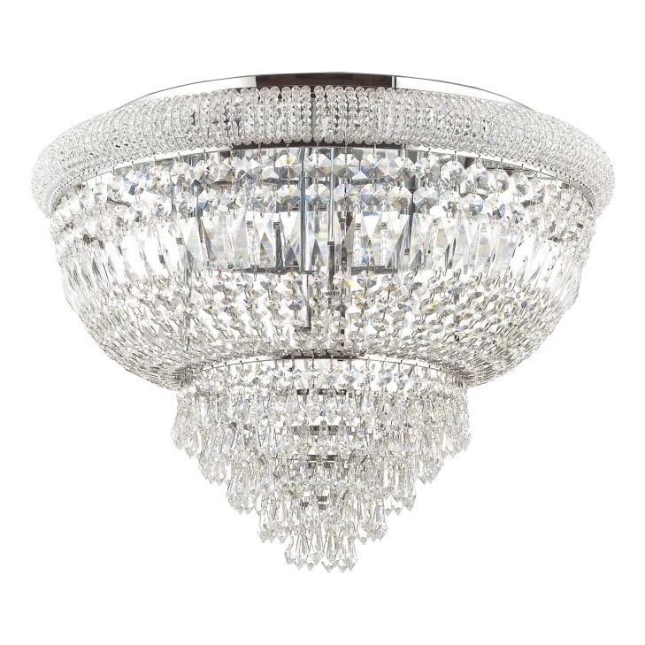 Ideal Lux - Kristallen plafondlamp DUBAI 24xE14/28W/230V diameter 78 cm glanzend chroom