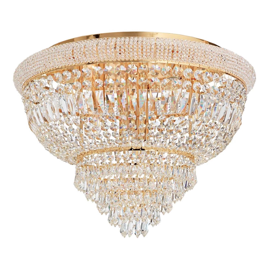 Ideal Lux - Kristallen plafondlamp DUBAI 24xE14/28W/230V diameter 78 cm goud