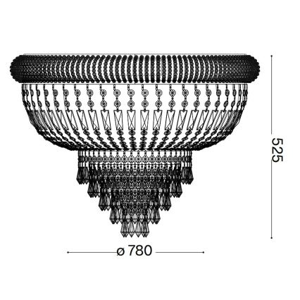 Ideal Lux - Kristallen plafondlamp DUBAI 24xE14/28W/230V diameter 78 cm goud