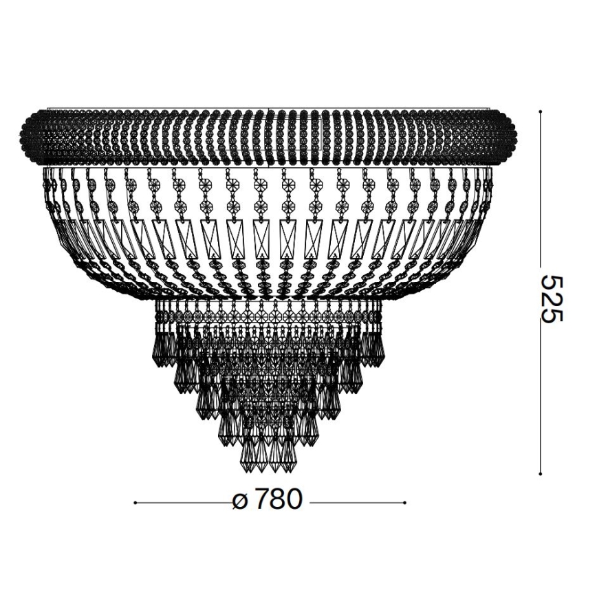 Ideal Lux - Kristallen plafondlamp DUBAI 24xE14/28W/230V diameter 78 cm goud