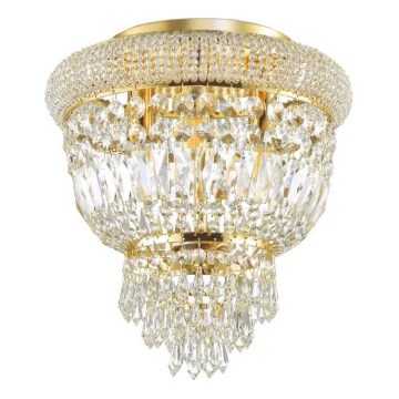 Ideal Lux - Kristallen plafondlamp DUBAI 3xE14/28W/230V diameter 32 cm goud