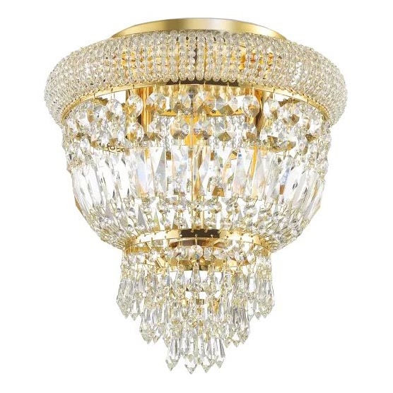 Ideal Lux - Kristallen plafondlamp DUBAI 3xE14/28W/230V diameter 32 cm goud