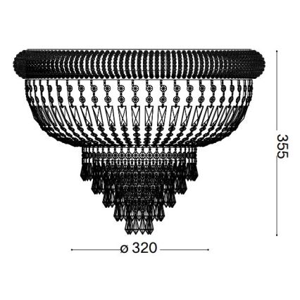 Ideal Lux - Kristallen plafondlamp DUBAI 3xE14/28W/230V diameter 32 cm goud