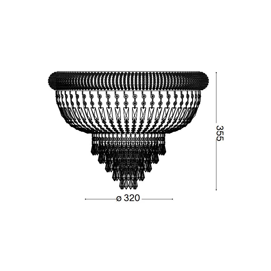 Ideal Lux - Kristallen plafondlamp DUBAI 3xE14/28W/230V diameter 32 cm goud