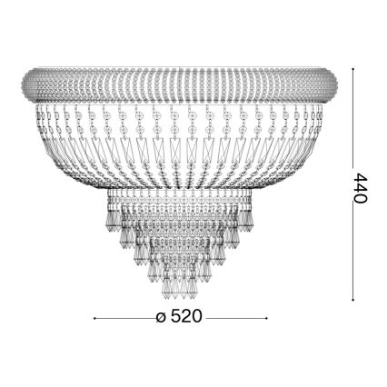 Ideal Lux - Kristallen plafondlamp DUBAI 6xE14/28W/230V diameter 52 cm goud