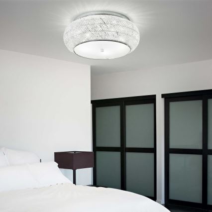 Ideal Lux - Kristallen plafondlamp PASHA 10xE14/40W/230V diameter 55 glanzend chroom