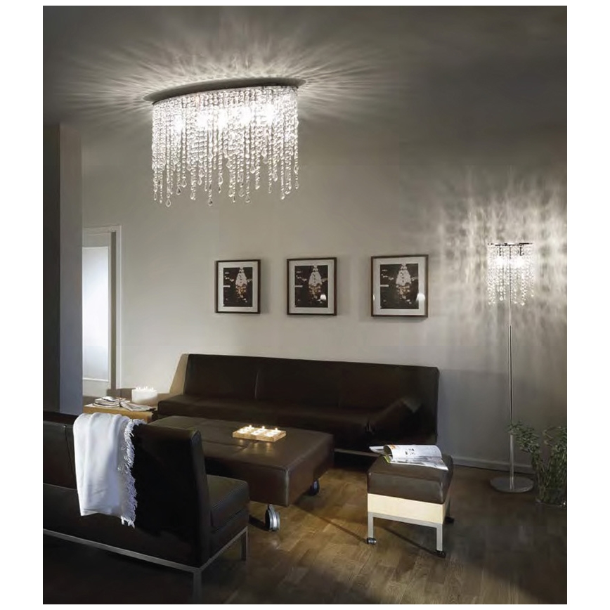 Ideal Lux - Kristallen plafondlamp RAIN 3xE14/40W/230V glanzend chroom