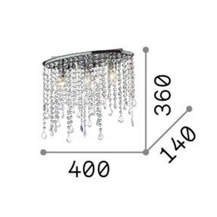 Ideal Lux - Kristallen plafondlamp RAIN 3xE14/40W/230V glanzend chroom