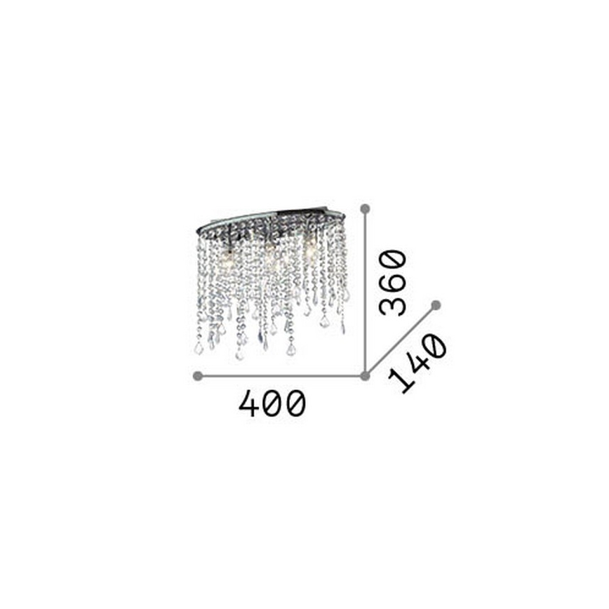 Ideal Lux - Kristallen plafondlamp RAIN 3xE14/40W/230V glanzend chroom