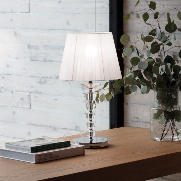 Ideal Lux - Kristallen tafellamp PEGASO 1xE27/60W/230V glanzend chroom