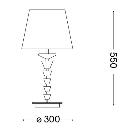 Ideal Lux - Kristallen tafellamp PEGASO 1xE27/60W/230V glanzend chroom