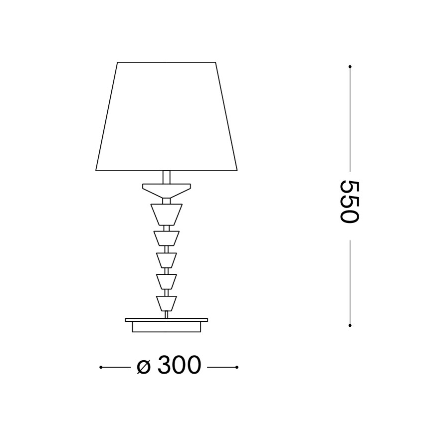 Ideal Lux - Kristallen tafellamp PEGASO 1xE27/60W/230V glanzend chroom