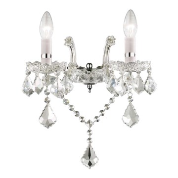 Ideal Lux - Kristallen wandlamp 2xE14/40W/230V glanzend chroom