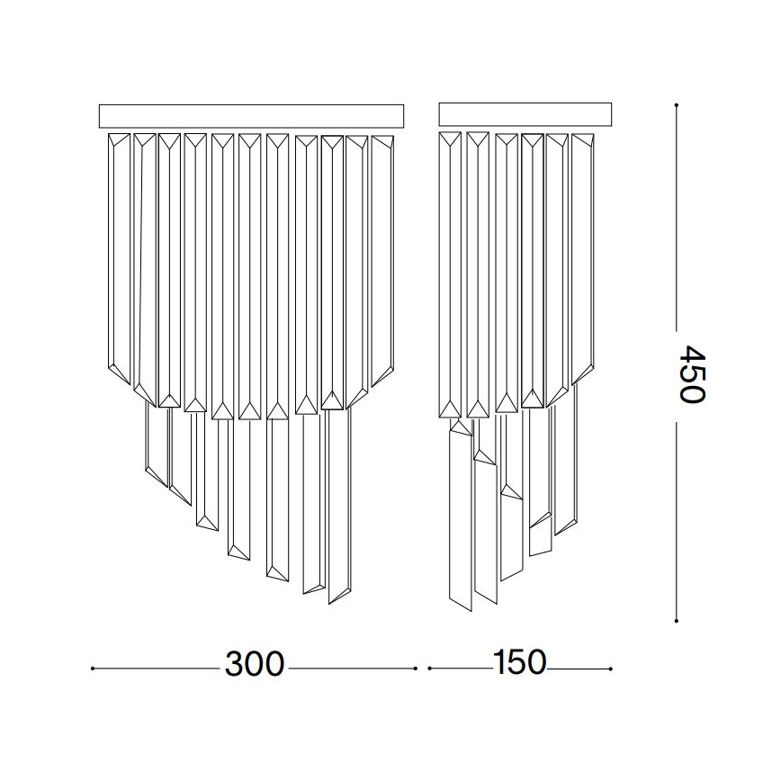 Ideal Lux - Kristallen wandlamp CARLTON 3xE14/40W/230V glanzend chroom
