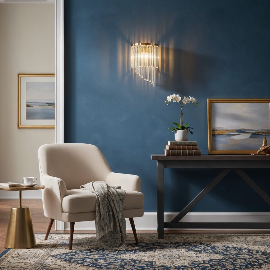 Ideal Lux - Kristallen wandlamp CARLTON 3xE14/40W/230V goud