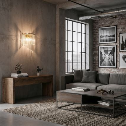 Ideal Lux - Kristallen wandlamp CARLTON 3xE14/40W/230V goud