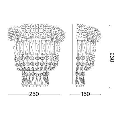 Ideal Lux - Kristallen wandlamp DUBAI 2xE14/28W/230V goud