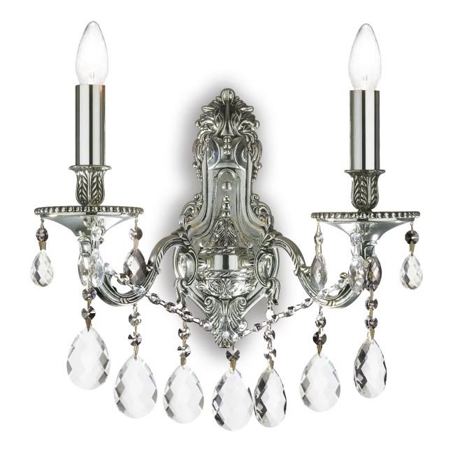 Ideal Lux - Kristallen wandlamp GIOCONDA 2xE14/40W/230V zilver