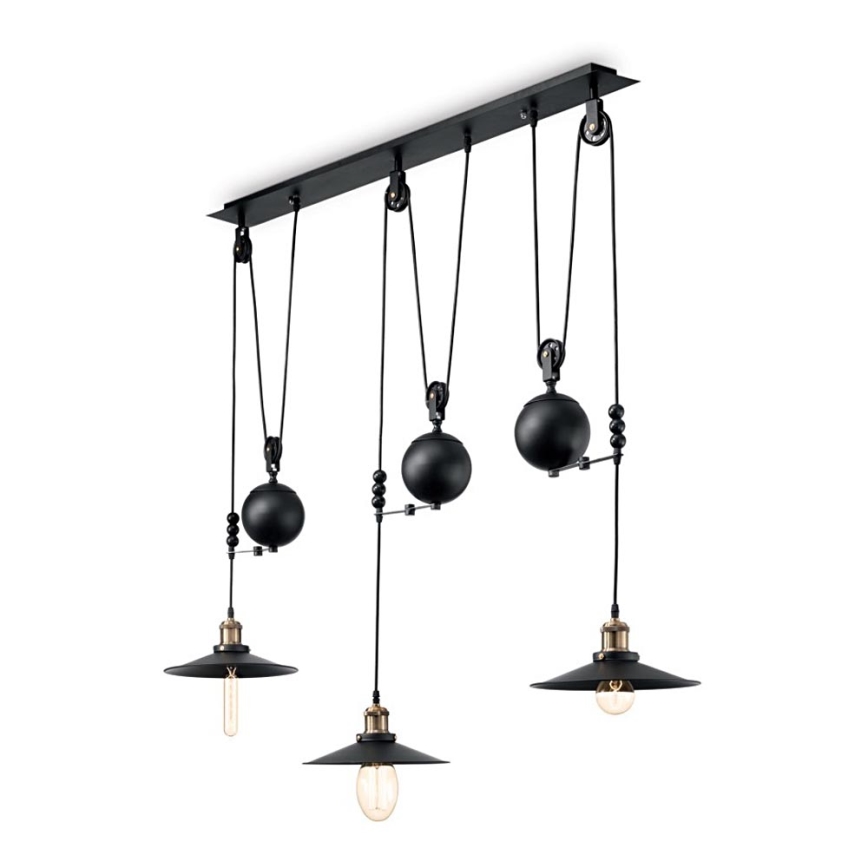 Ideal Lux - Kroonluchter aan een touwtje OP EN NEER 3x E27 / 60W / 230V