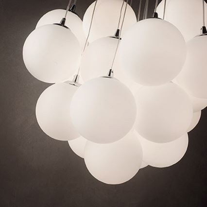 Ideal Lux - Kroonluchter aan kabel MAPA 11xE14/40W/230V diam. 58 cm wit