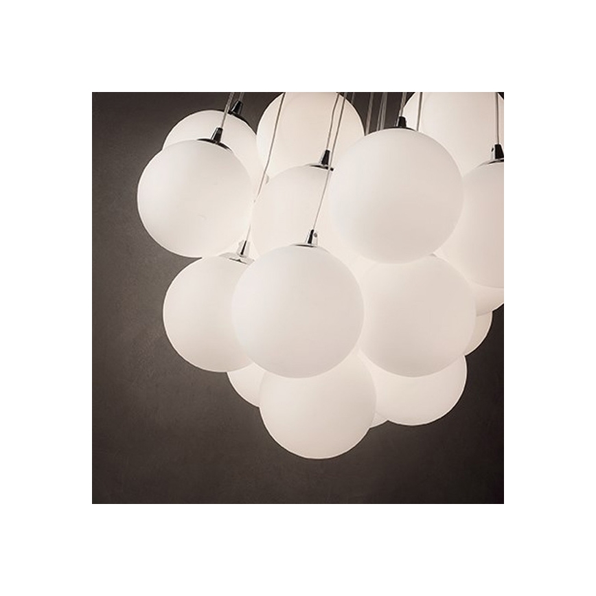 Ideal Lux - Kroonluchter aan kabel MAPA 11xE14/40W/230V diam. 58 cm wit
