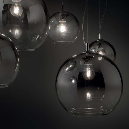 Ideal Lux - Kroonluchter aan kabel NEMO PLUS 5xE27/42W/230V glanzend chroom/rookgrijs