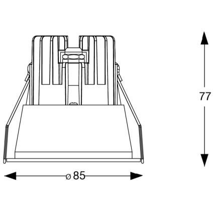 Ideal Lux - LED-inbouwspot voor badkamer GAME TRIM LED/11W/230V 3000K CRI 90 Ø 8,5 cm IP65 zwart