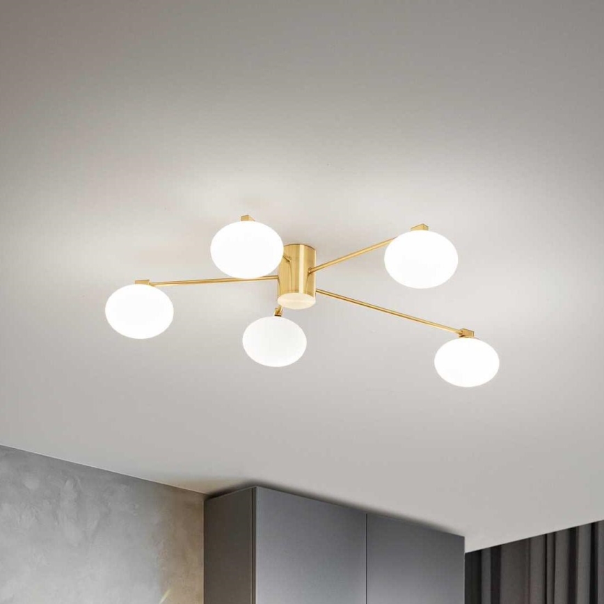 Ideal Lux - LED Bevestigde Hanglamp HERMES 5xG9/3W/230V diameter 90 cm goud