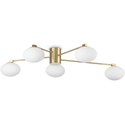 Ideal Lux - LED Bevestigde Hanglamp HERMES 5xG9/3W/230V diameter 90 cm goud
