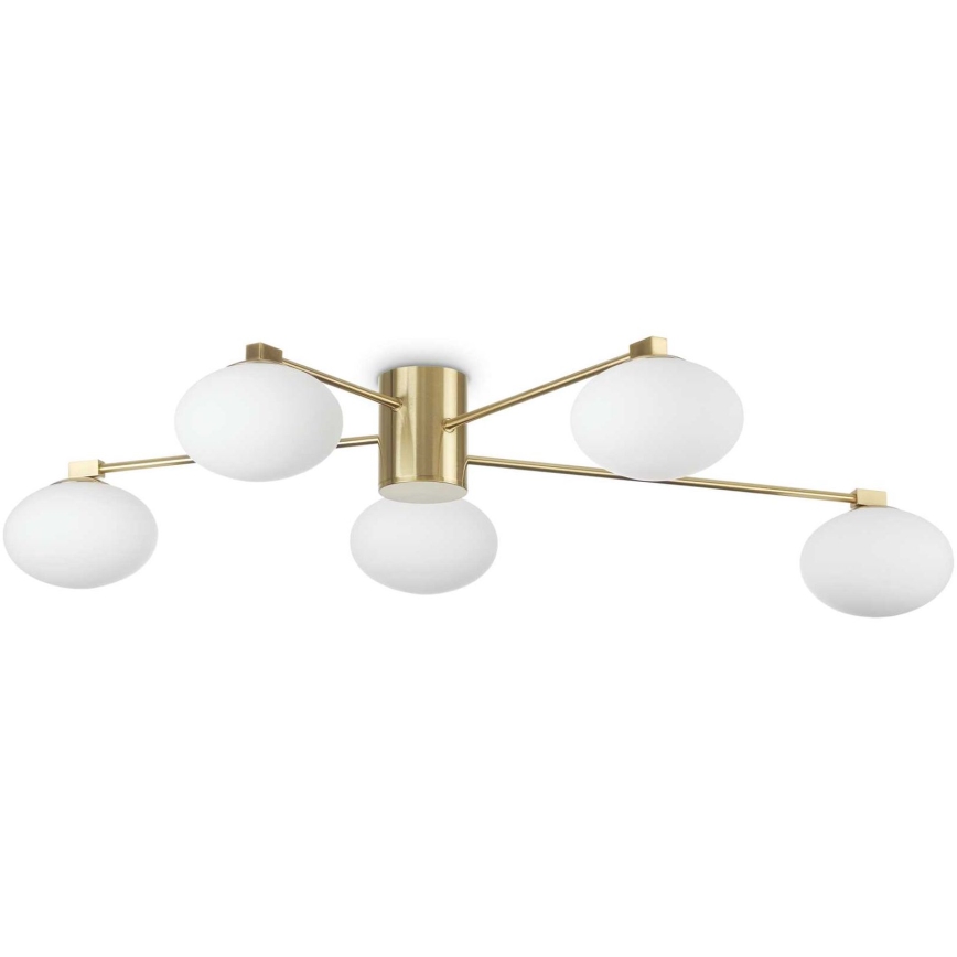 Ideal Lux - LED Bevestigde Hanglamp HERMES 5xG9/3W/230V diameter 90 cm goud