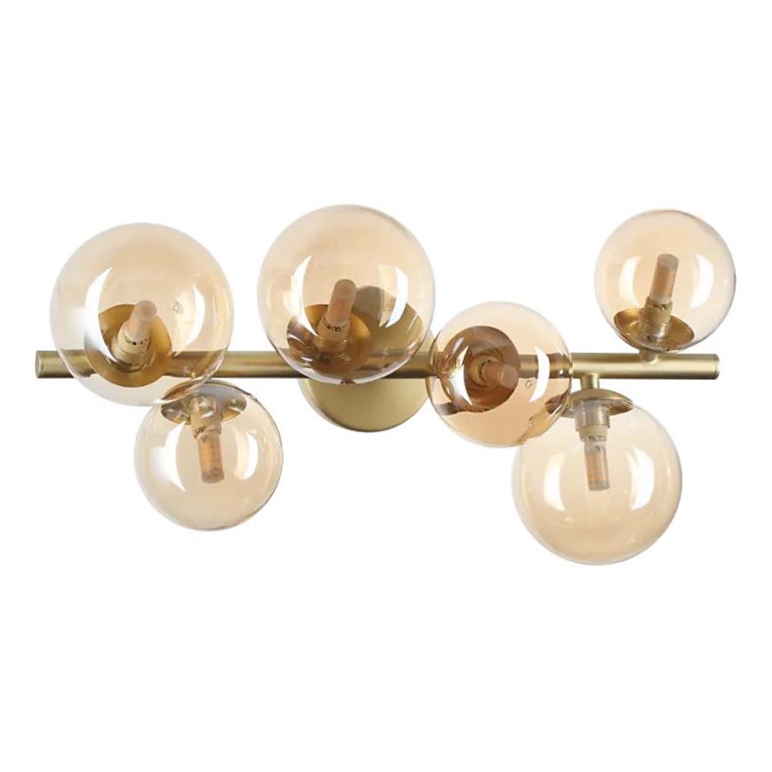 Ideal Lux - LED Bevestigde Hanglamp PERLAGE 6xG9/3W/230V 49 cm goud/gerookt