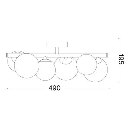 Ideal Lux - LED Bevestigde Hanglamp PERLAGE 6xG9/3W/230V 49 cm goud/gerookt