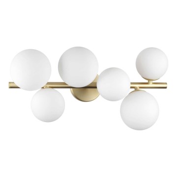 Ideal Lux - LED Bevestigde Hanglamp PERLAGE 6xG9/3W/230V 49 cm goud/wit