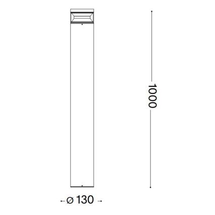 Ideal Lux - LED Buitenlamp BOEING LED/14W/230V 100 cm CRI 90 IP65 zwart