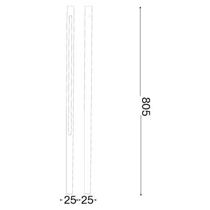 Ideal Lux - LED buitenlamp JEDI LED/12W/230V 80 cm CRI 90 IP65 bruin