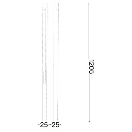 Ideal Lux - LED buitenlamp JEDI LED/19W/230V 120 cm CRI 90 IP65 antraciet