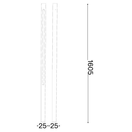 Ideal Lux - LED buitenlamp JEDI LED/25W/230V 160 cm CRI 90 IP65 bruin