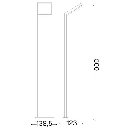 Ideal Lux - LED-buitenlamp STYLE LED/8,5W/230V 3000K 50 cm CRI 90 IP54 bruin
