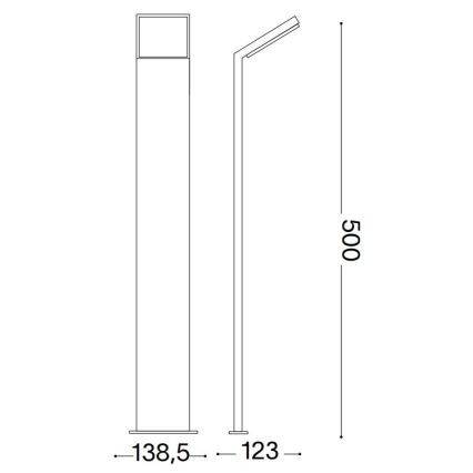Ideal Lux - LED Buitenlamp STYLE LED/8,5W/230V 4000K 50 cm CRI 90 IP54 zwart