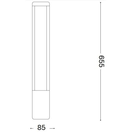 Ideal Lux - LED Buitenlamp TIFONE LED/8,5W/230V 65,5 cm IP65 antraciet