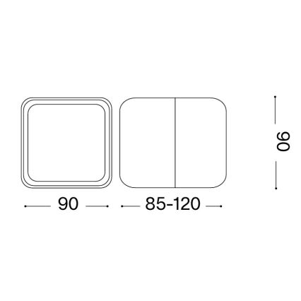 Ideal Lux - LED buitenmuurlamp OMEGA LED/7W/230V CRI 90 IP54 bruin