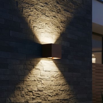 Ideal Lux - LED buitenwandlamp ATOM LED/12W/230V CRI 90 IP54 bruin