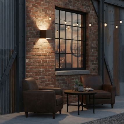 Ideal Lux - LED buitenwandlamp ATOM LED/12W/230V CRI 90 IP54 bruin