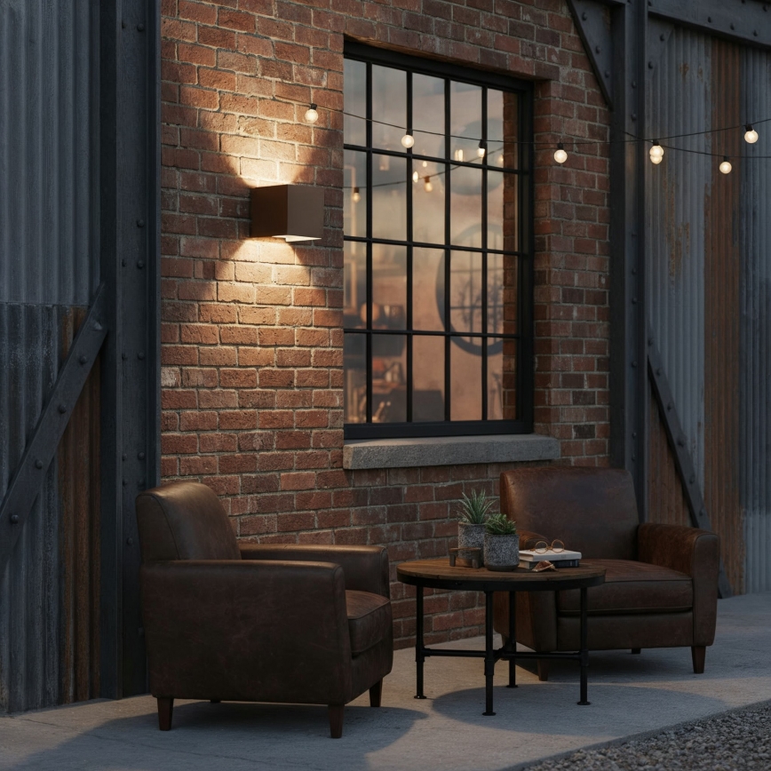 Ideal Lux - LED buitenwandlamp ATOM LED/12W/230V CRI 90 IP54 bruin