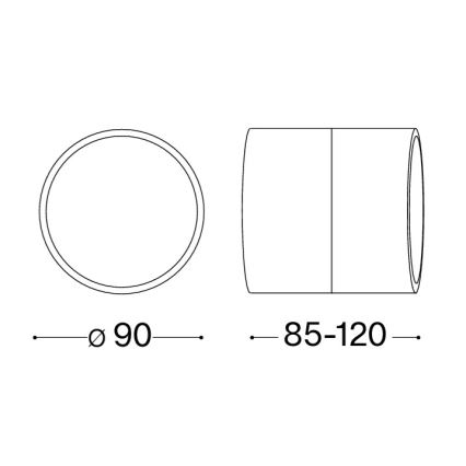 Ideal Lux - LED buitenwandlamp OMEGA LED/7W/230V CRI 90 IP54 antraciet