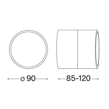 Ideal Lux - LED buitenwandlamp OMEGA LED/7W/230V CRI 90 IP54 zwart