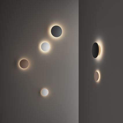 Ideal Lux - LED buitenwandlamp PUNTO LED/16W/230V CRI 90 Ø 30 cm IP54 bruin