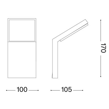 Ideal Lux - LED buitenmuurlamp STYLE LED/8,5W/230V 3000K CRI 90 IP54 zwart