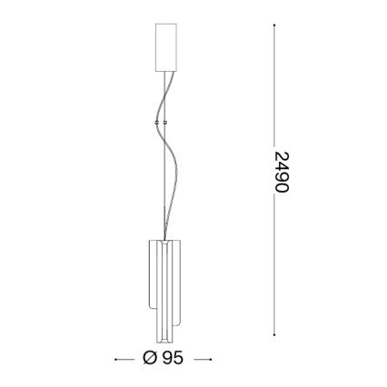 Ideal Lux - dimbare LED-pendellamp aan kabel DORICA 3xLED/9W/230V CRI 90 Ø 9,5 cm zwart