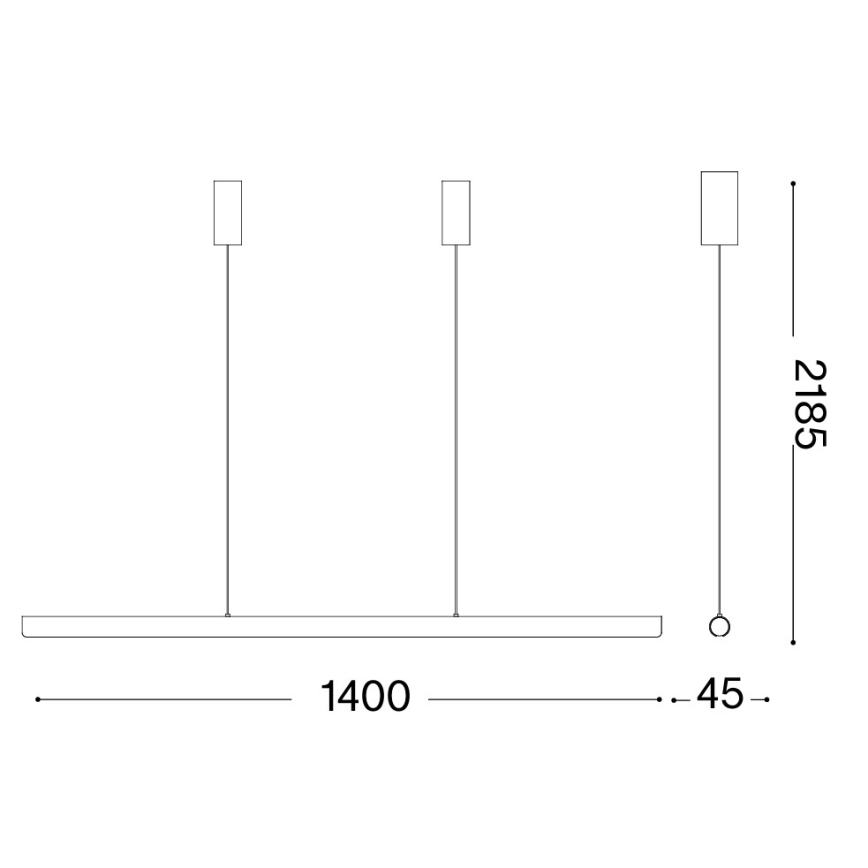 Ideal Lux - DORICA dimbare LED-pendellamp aan kabel LED/35W/230V CRI 90 140 cm messing